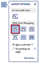 Text wrapping icon. Aids in images with surrounding text