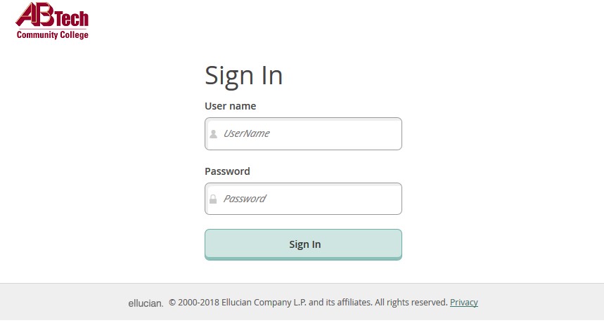 Self-Service Login Screen