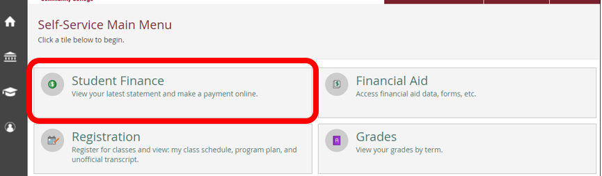 Screenshot of Selfservice tile