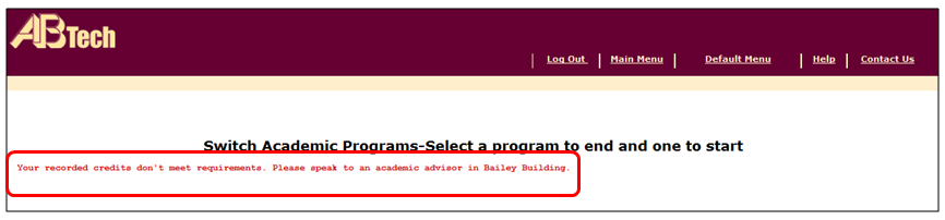 Error message sample