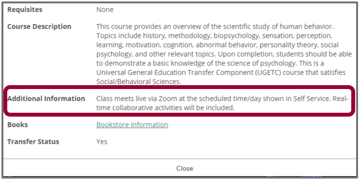 PSY 150 Additional Information box
