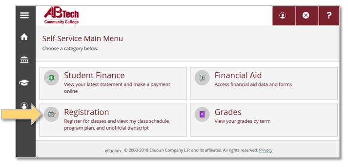 Screenshot of Selfservice Menu