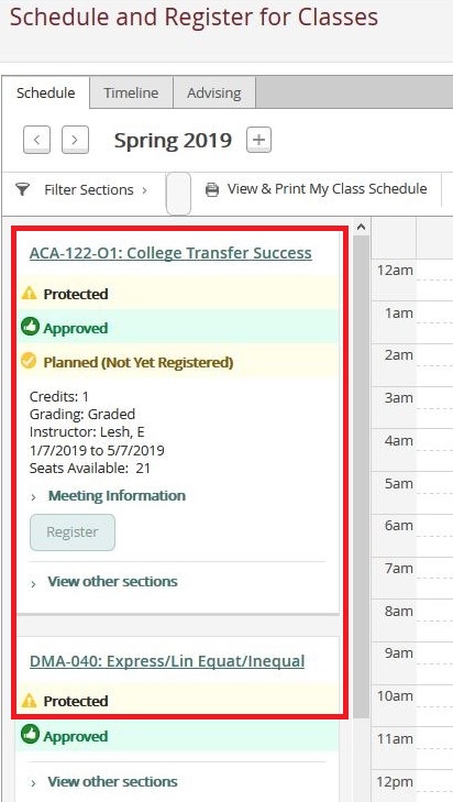 Screenshot of Self Service Plan