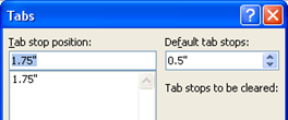 tabs dialog box