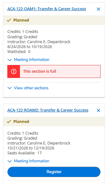 both sections in self service