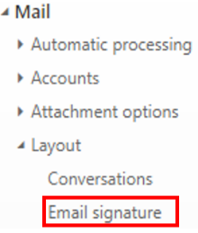 location of email signature link